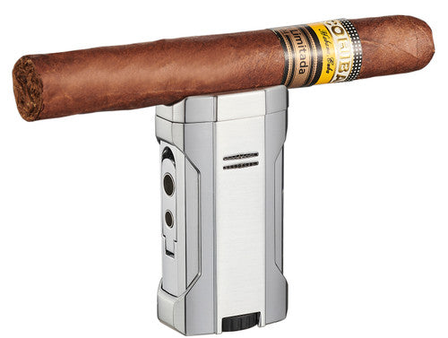 Silver Quad Flame Torch Lighter