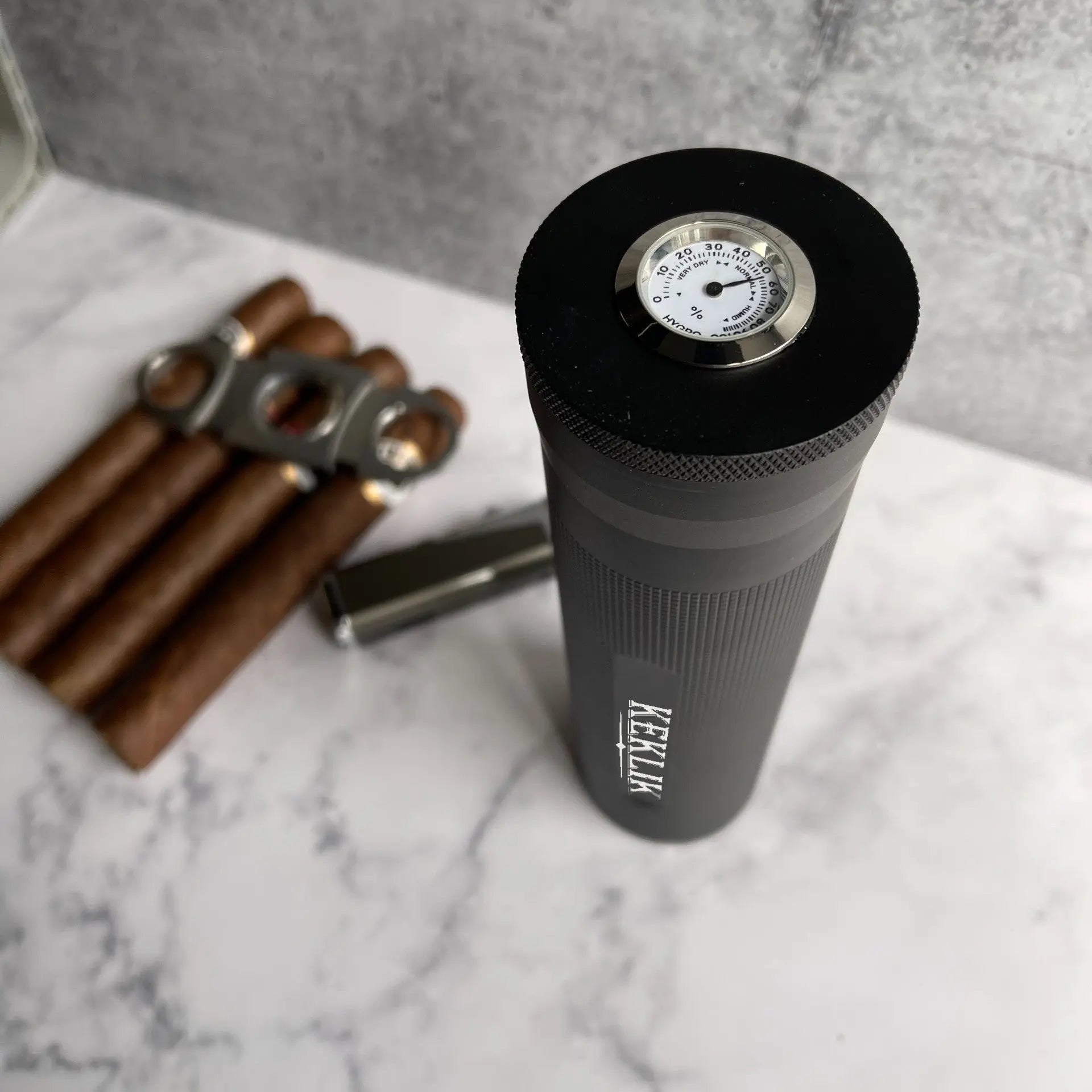 Portable humidor engraved