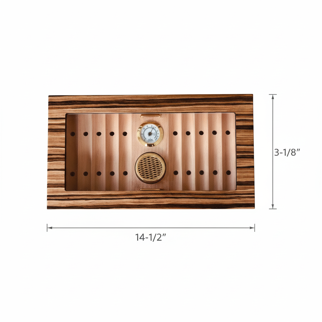 Glass Top Desktop Humidor | 25-35 Count Cigar Storage