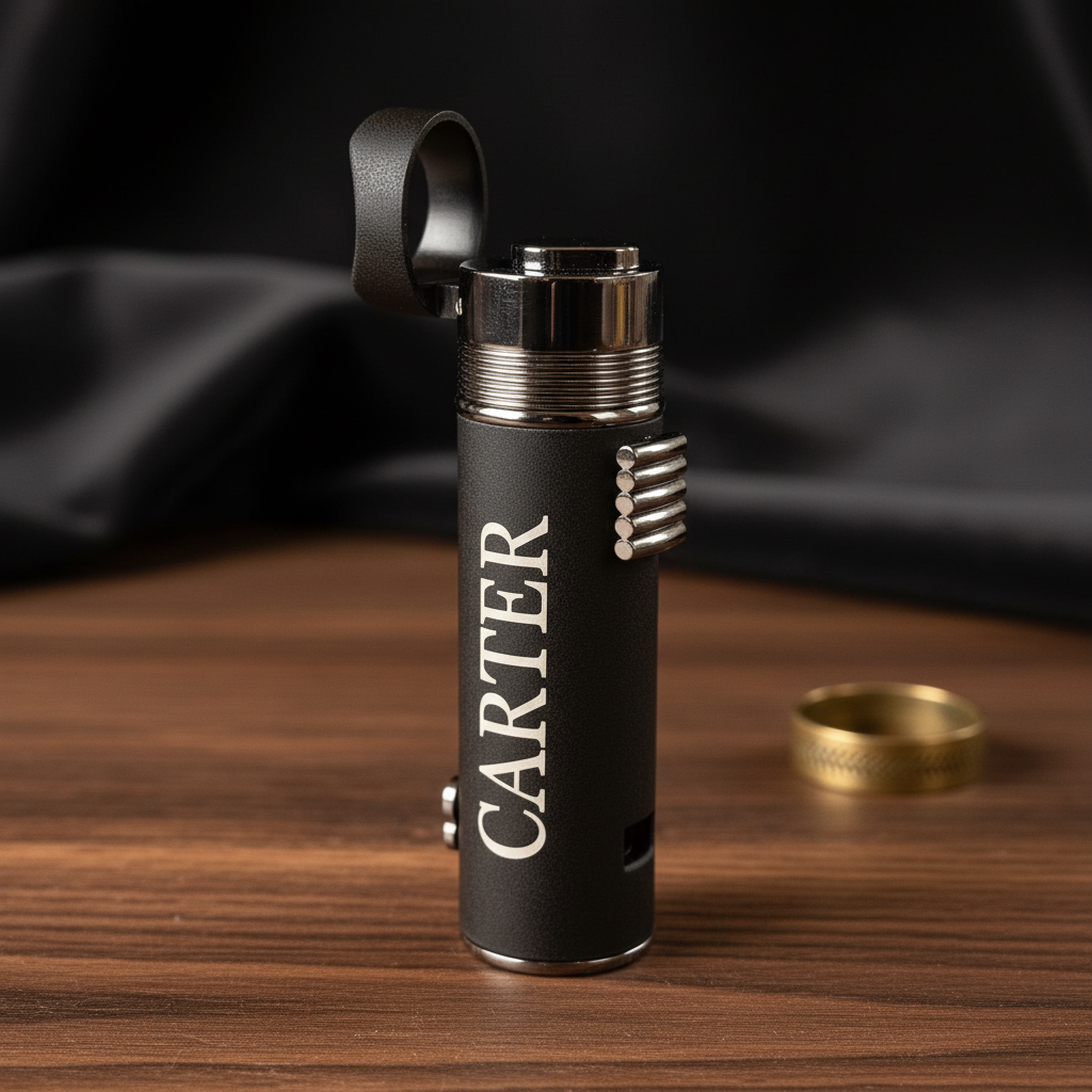 Personalized Triple Torch Cigar Lighter with Punch & Rest