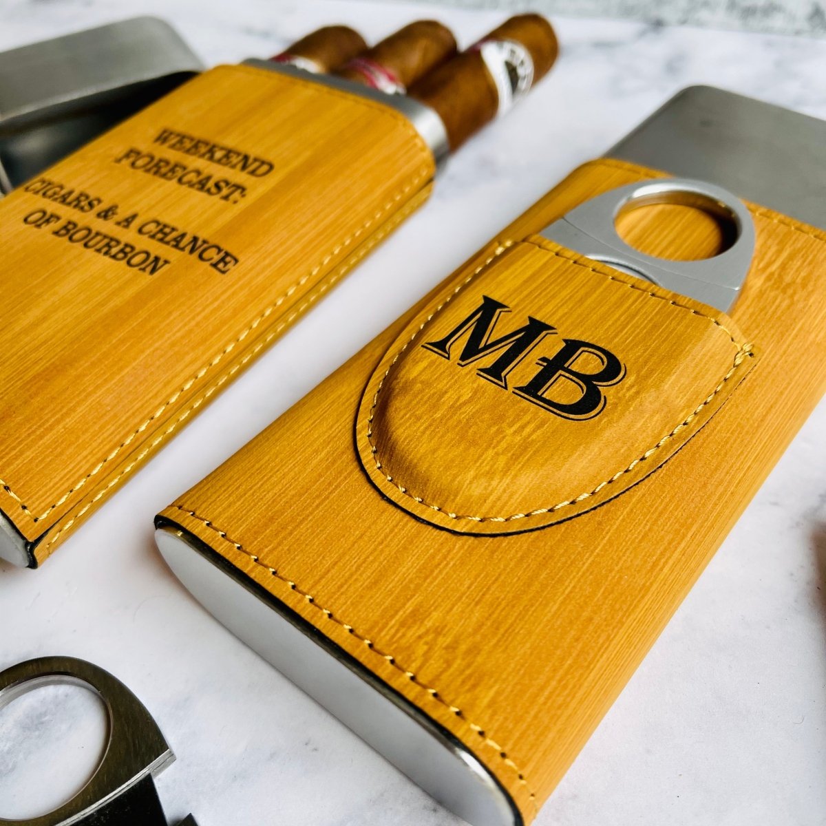 Unique Personalized Custom Logo Cigar Case Customized Cigar Case Gifts for Men Groovy Cigars, a personalized cigar gift engraved and shipped by Groovy Cigars