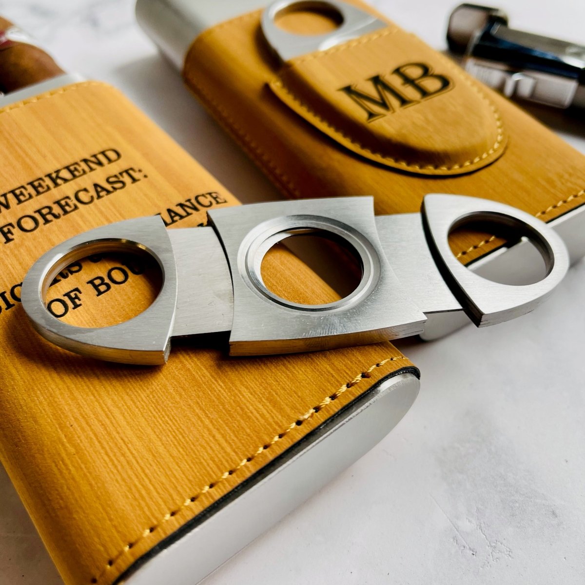 Unique Personalized Engraved Cigar Travel Case Customized Cigar Case Gifts for Men Groovy Cigars, a personalized cigar gift engraved and shipped by Groovy Cigars