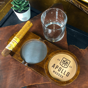 Custom Monogram Wood Cigar Ashtray