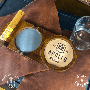 Custom Monogram Wood Cigar Ashtray