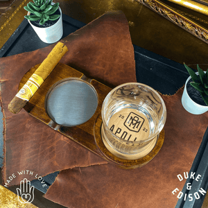 Custom Monogram Wood Cigar Ashtray