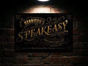 Personalized Speakeasy Cigar Parlor Sign